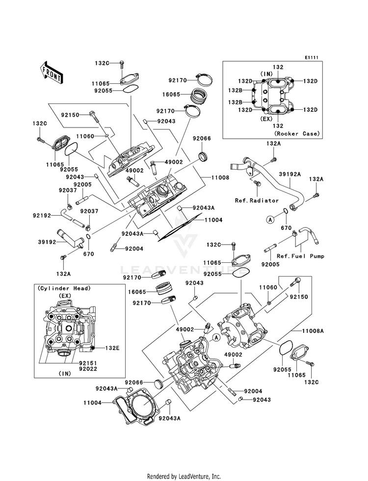 Cylinder Head KVF750-A1 Brute Force 750 4x4i (2005) Schematic