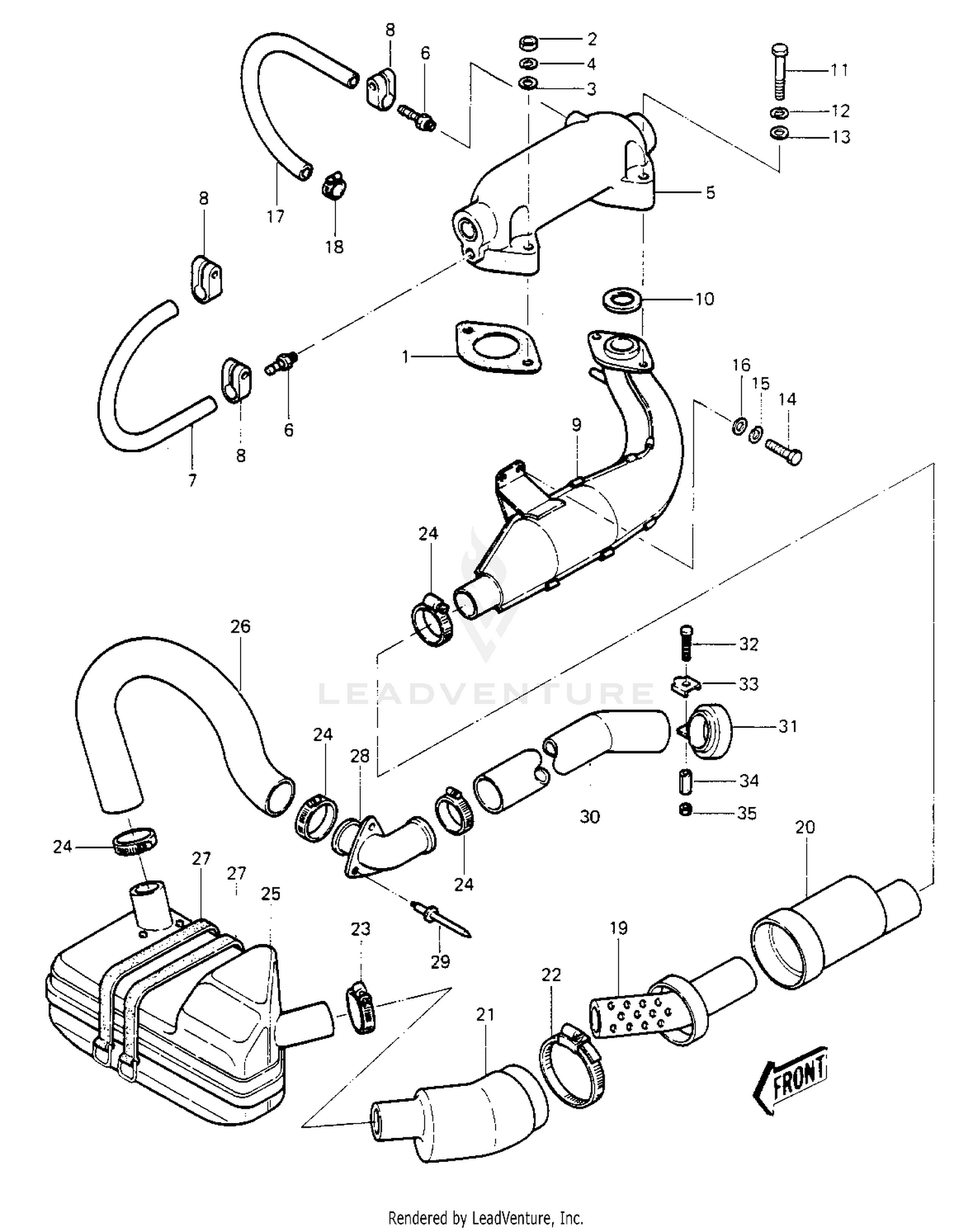 MUFFLER ('84-'86 JS440-A8/A9/A10)