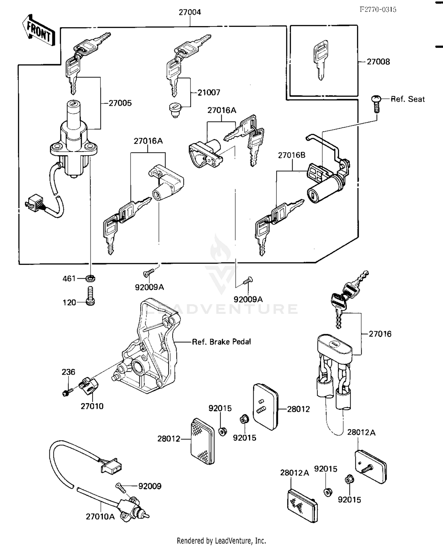 IGNITION SWITCH/LOCKS/REFLECTORS
