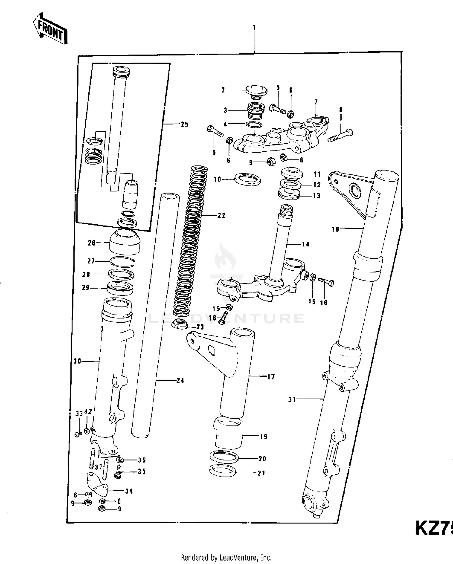 FRONT FORK (KZ750-B3/B4)
