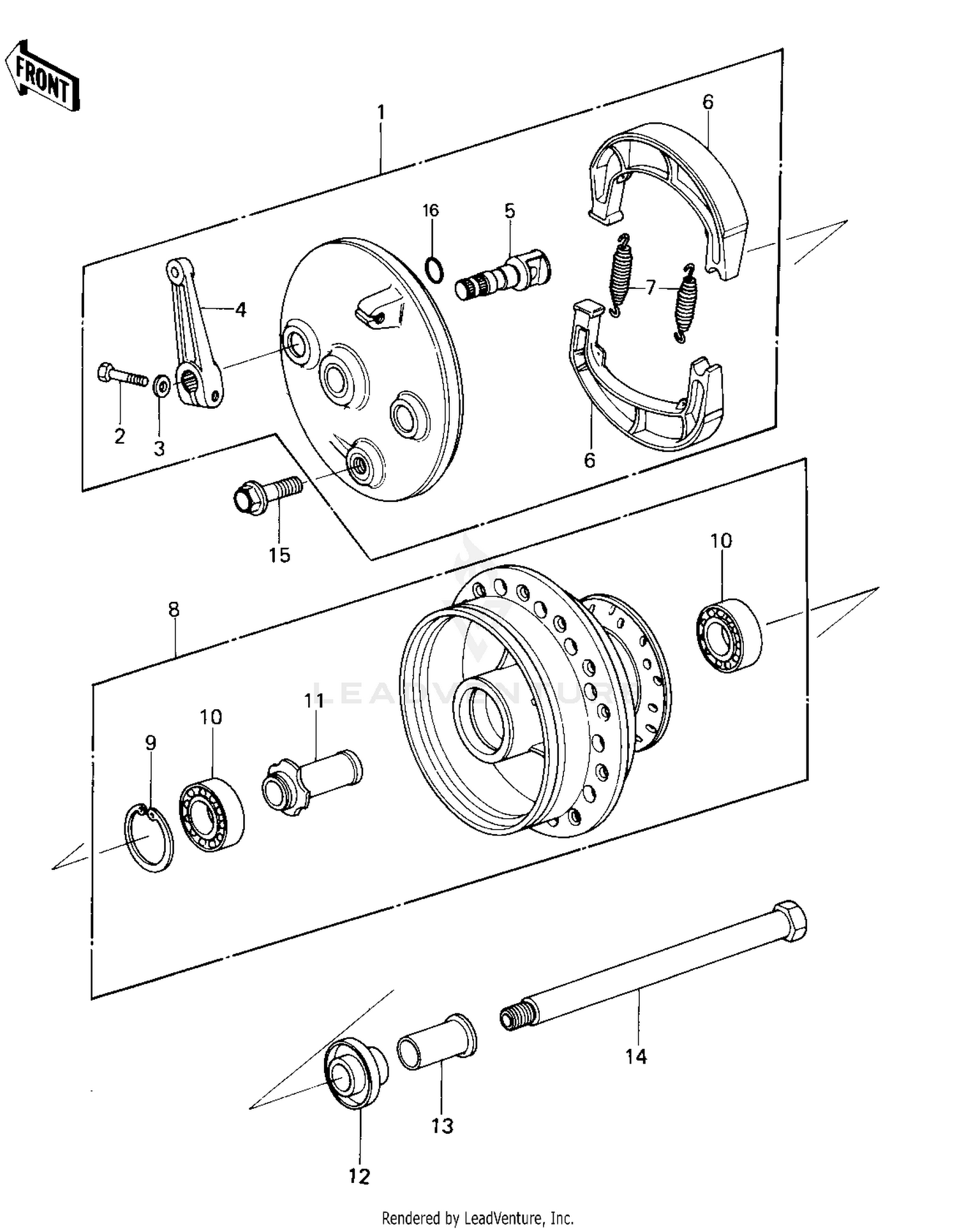 FRONT HUB/BRAKE