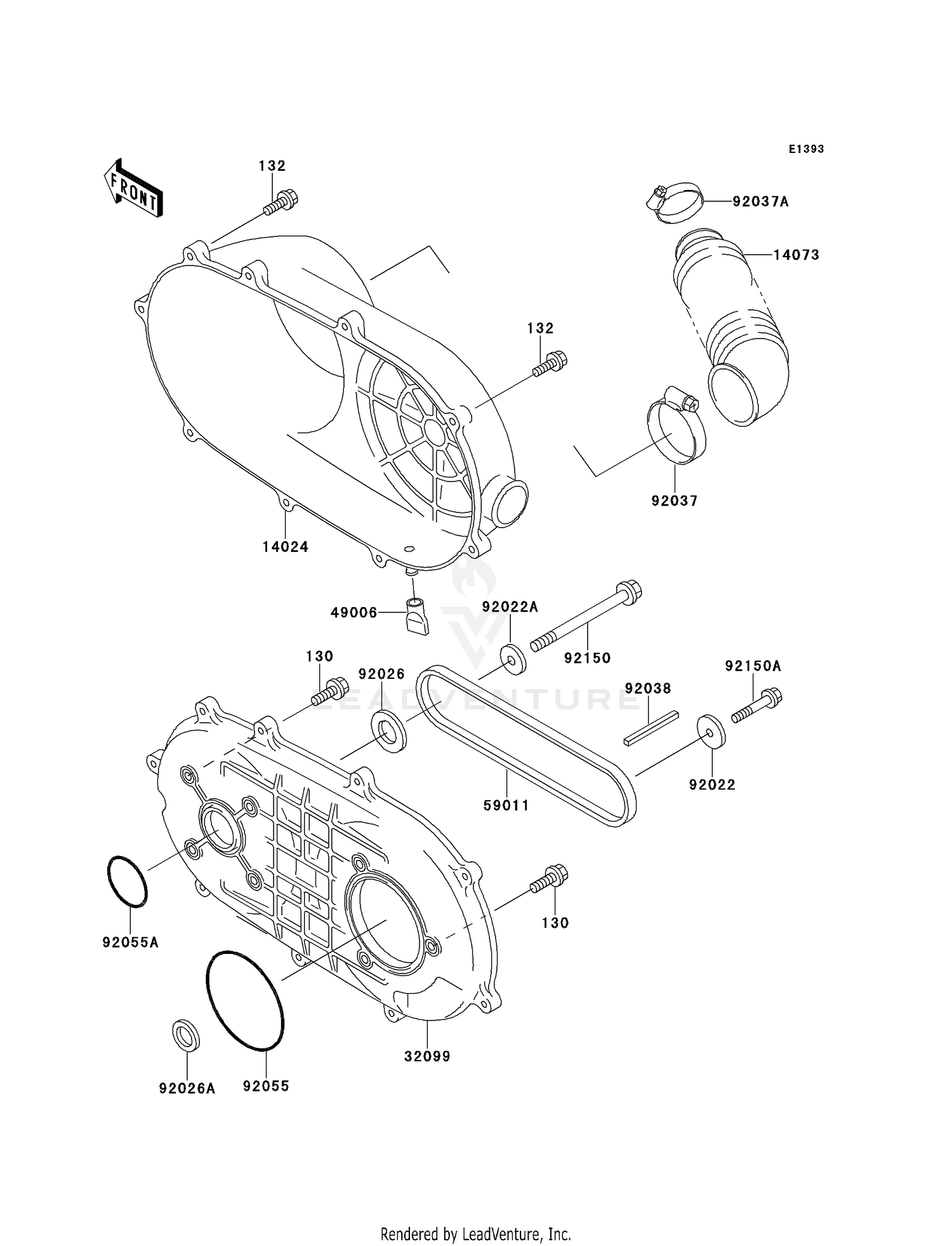 CONVERTER COVER/DRIVE BELT