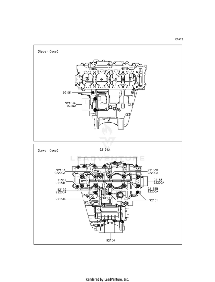 Crankcase Bolt Pattern Schematic