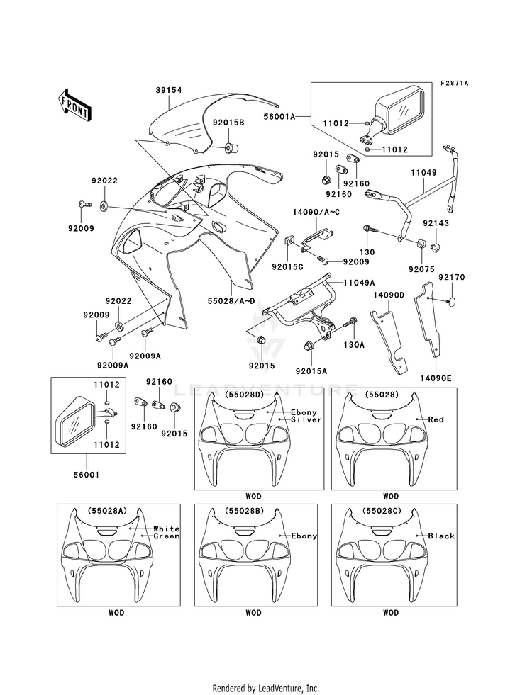 Cowling (Zx750-P2-P4) Schematic