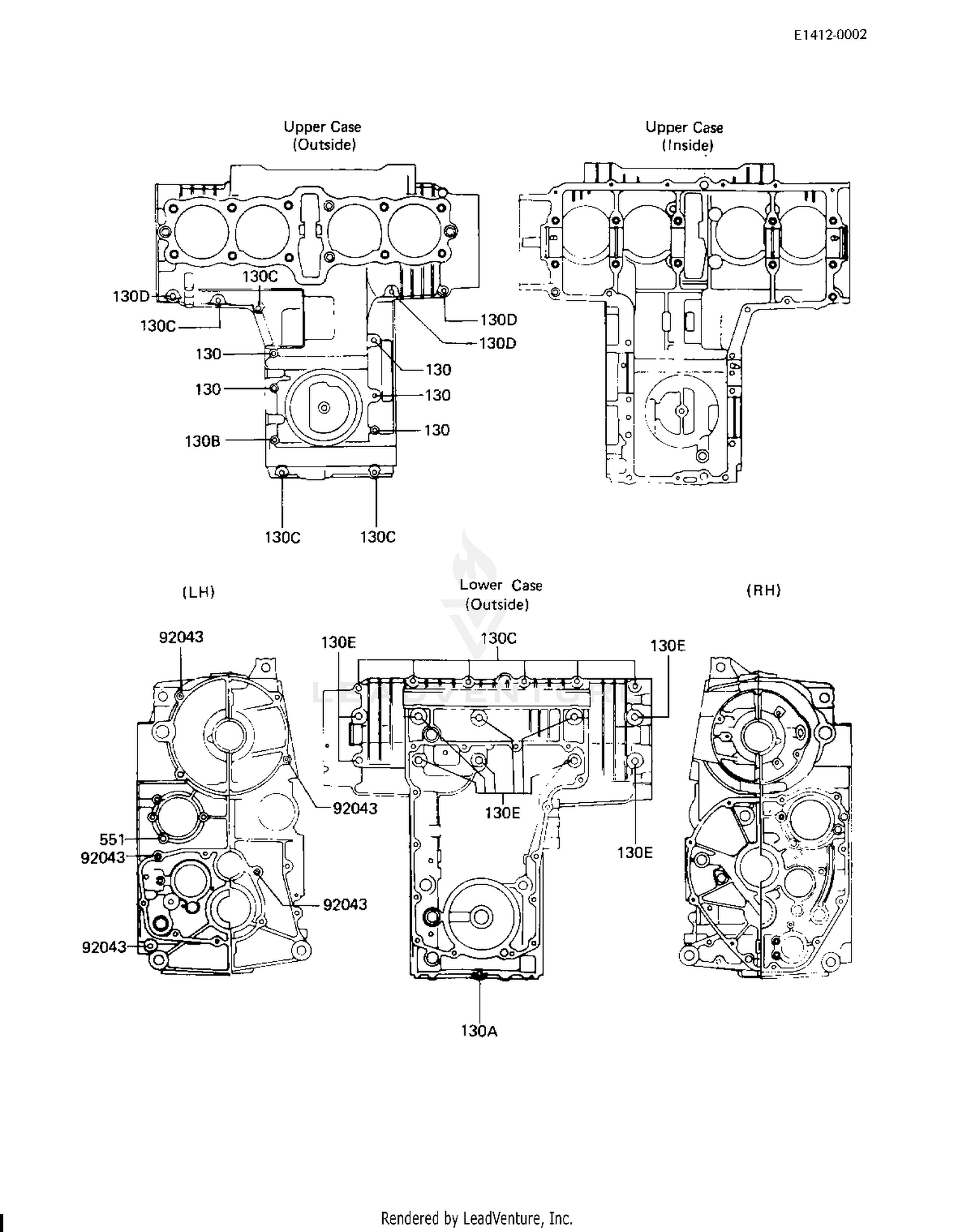 CRANKCASE BOLT & STUD PATTERN ('83 H3)