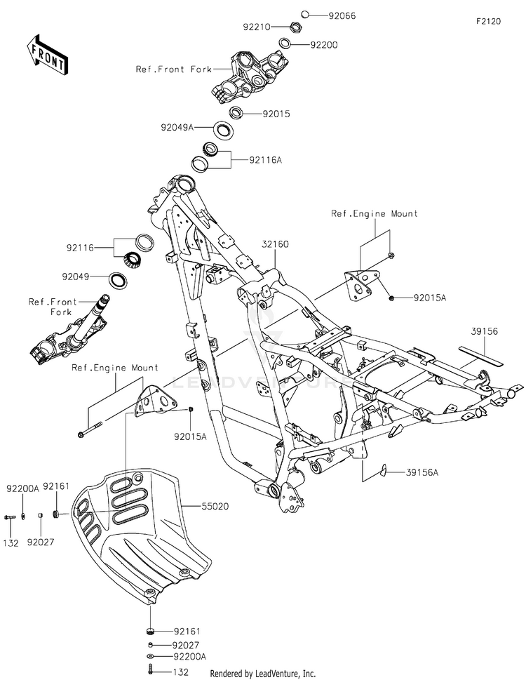 Frame KL650HNFAL KLR650 Adventure (2022) Schematic