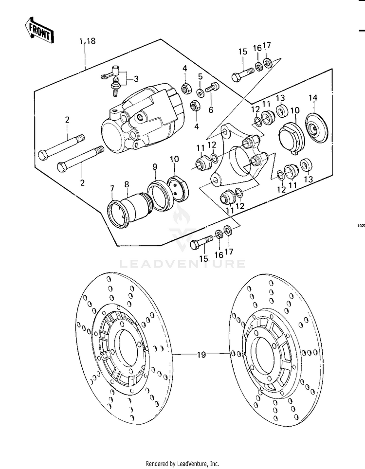 Front Brake ('79-'81 C2/C3/C4) Schematic