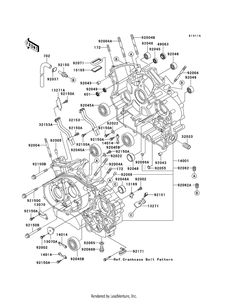 Crankcase (Vn1500-L3/L4) Schematic