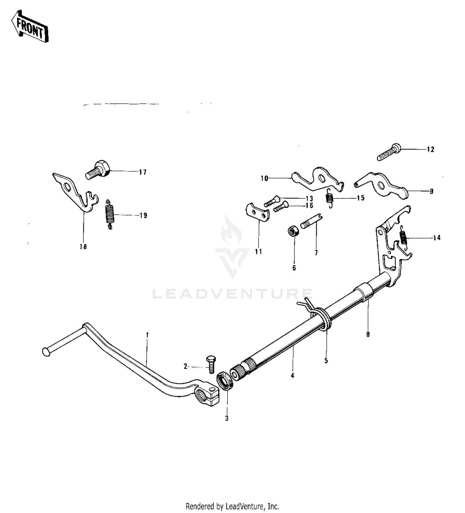 GEAR CHANGE MECHANISM ('74 KX 450)
