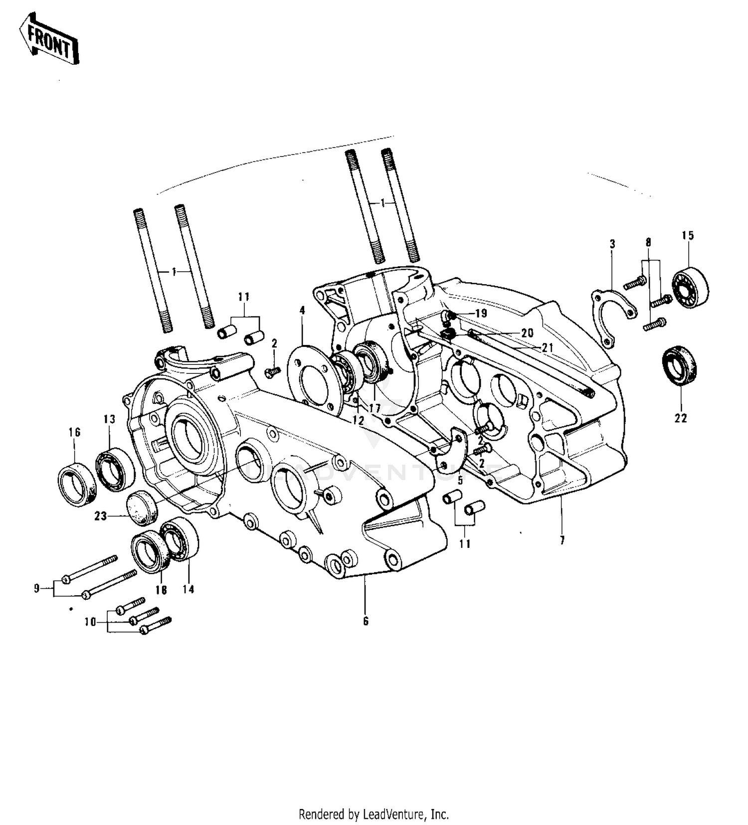 CRANKCASE ('74 KX 450)
