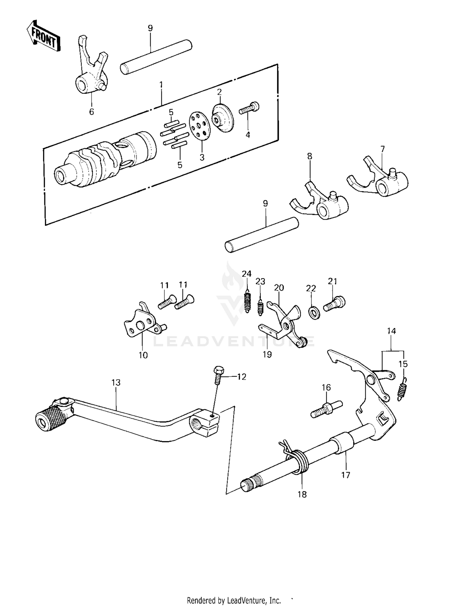 GEAR CHANGE MECHANISM ('80 A1)