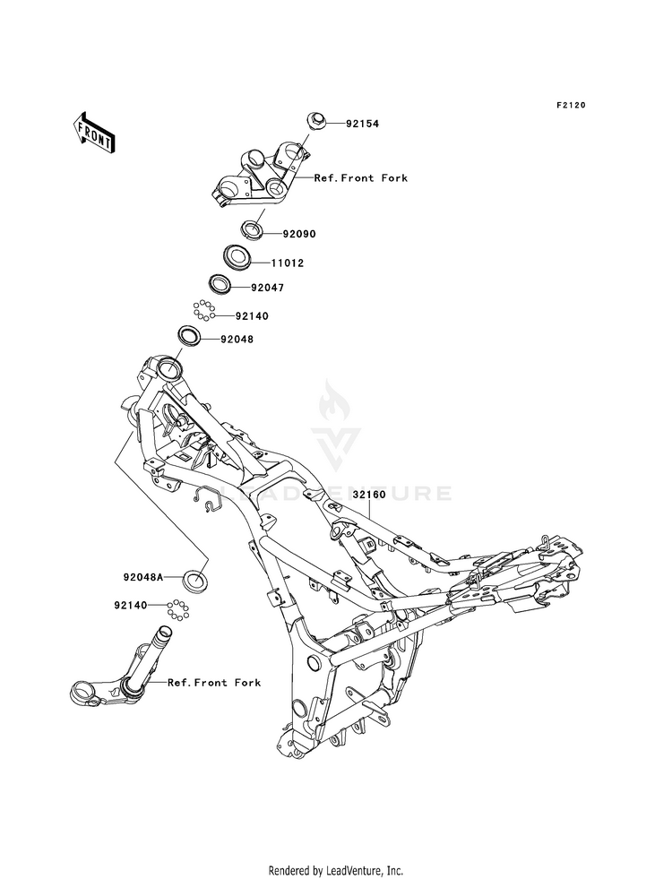 Frame EX300BEF Ninja 300 ABS (2014) Schematic