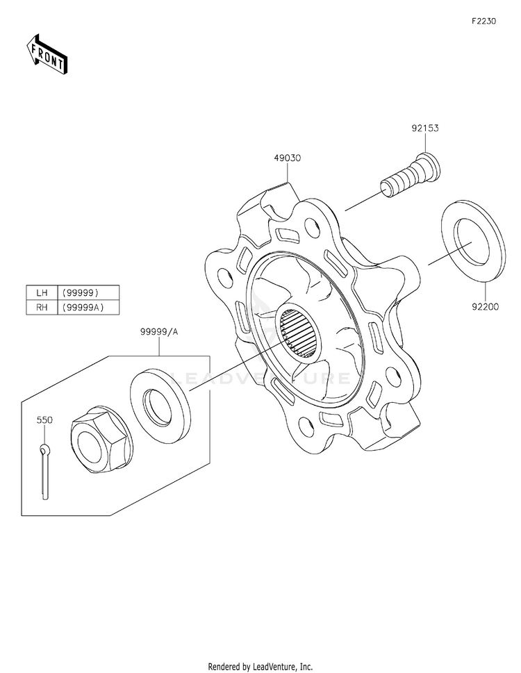 Front Hubs/Brakes Schematic