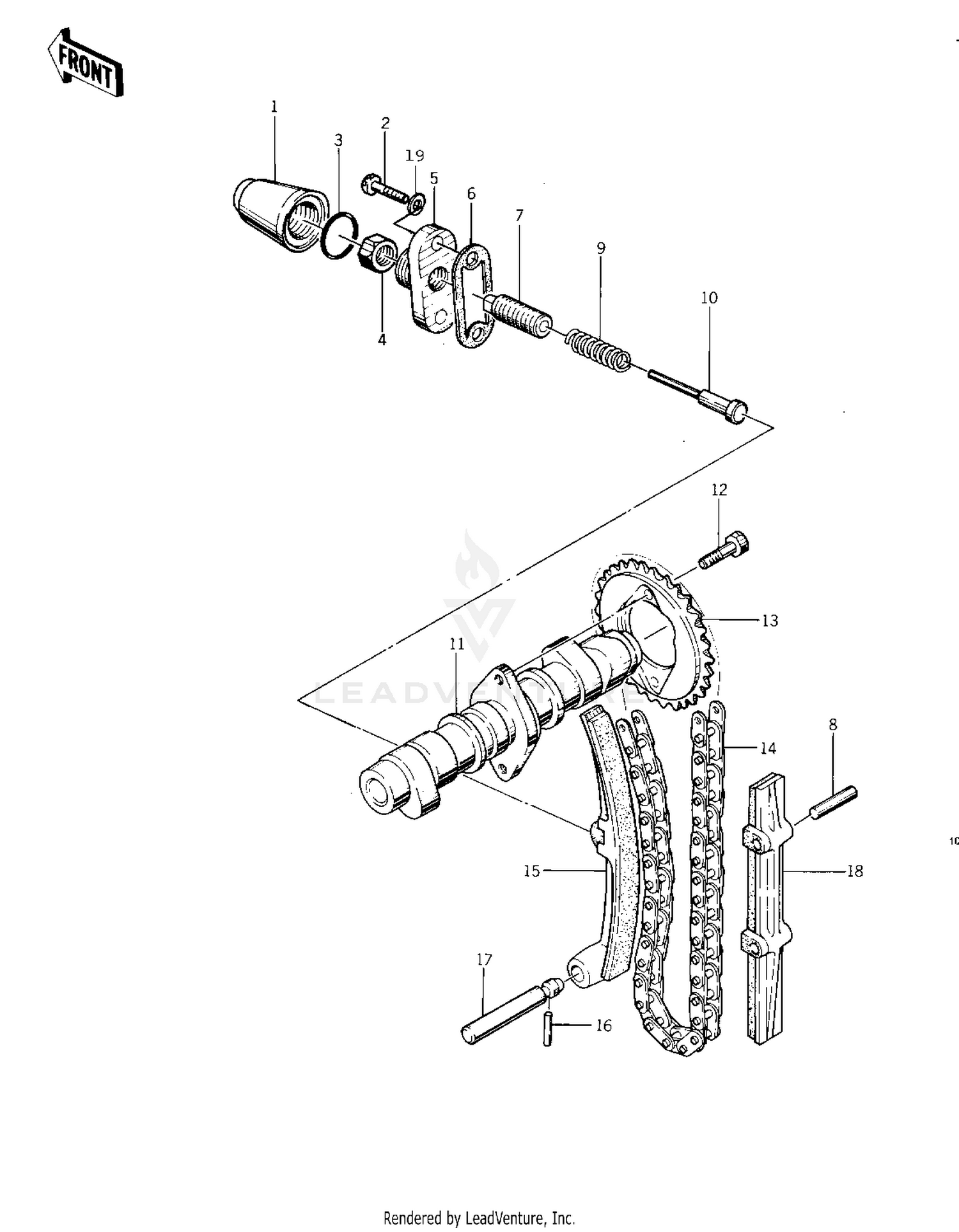 CAMSHAFT/CHAIN/TENSIONER ('75 S)