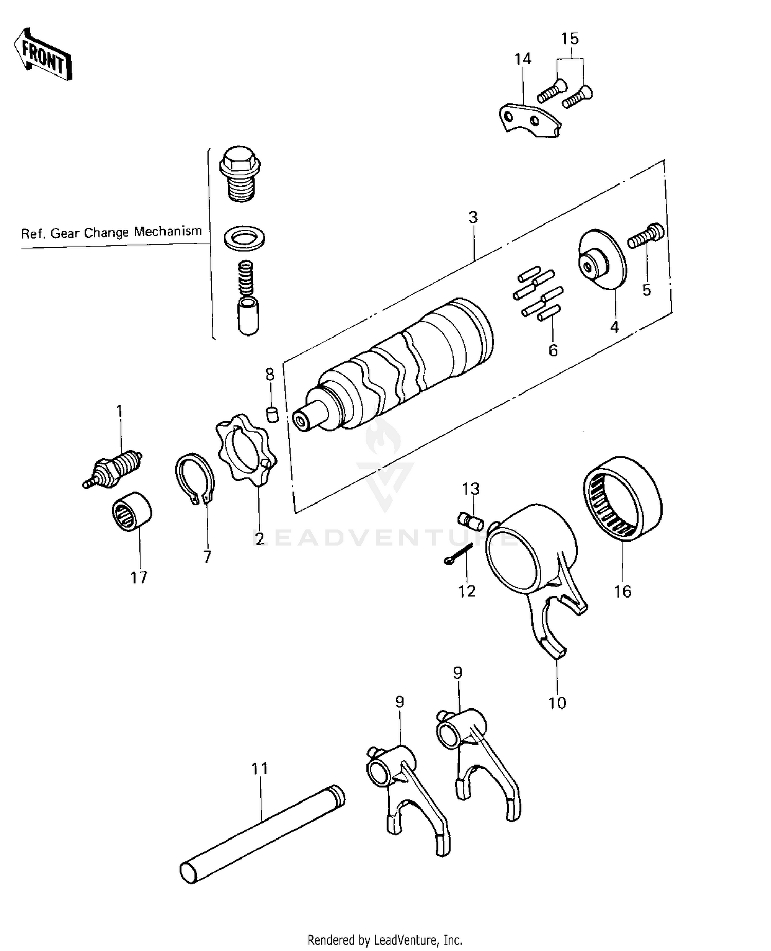 GEAR CHANGE DRUM/FORKS