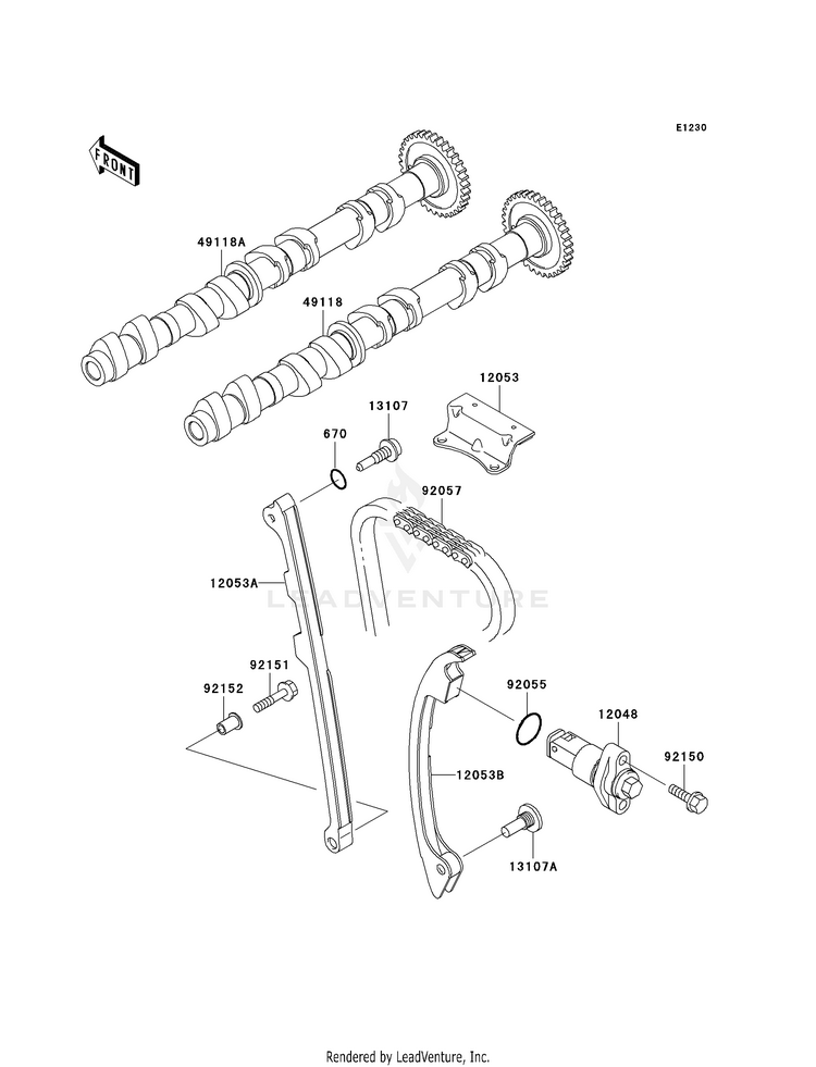 Camshaft(S)/Tensioner Schematic