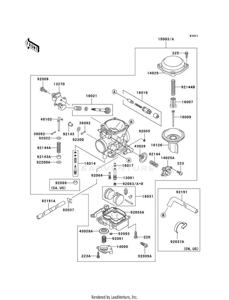 Carburetor (-Vnt50ae045285) Schematic
