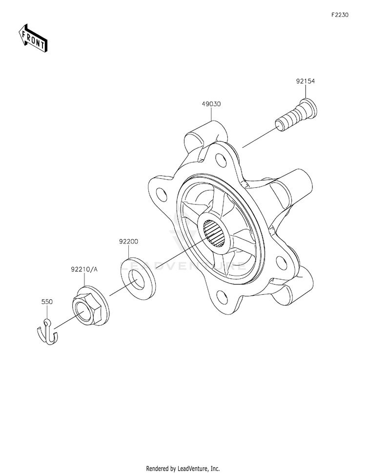 Front Hubs/Brakes Schematic
