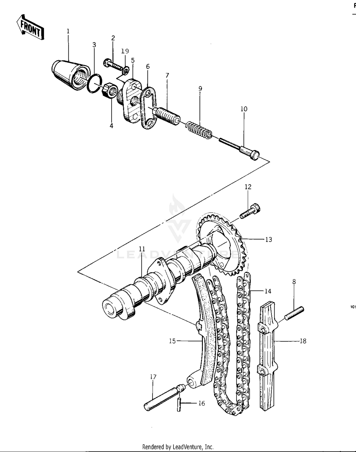 CAMSHAFT/CHAIN/TENSIONER ('76 -'77 KZ400