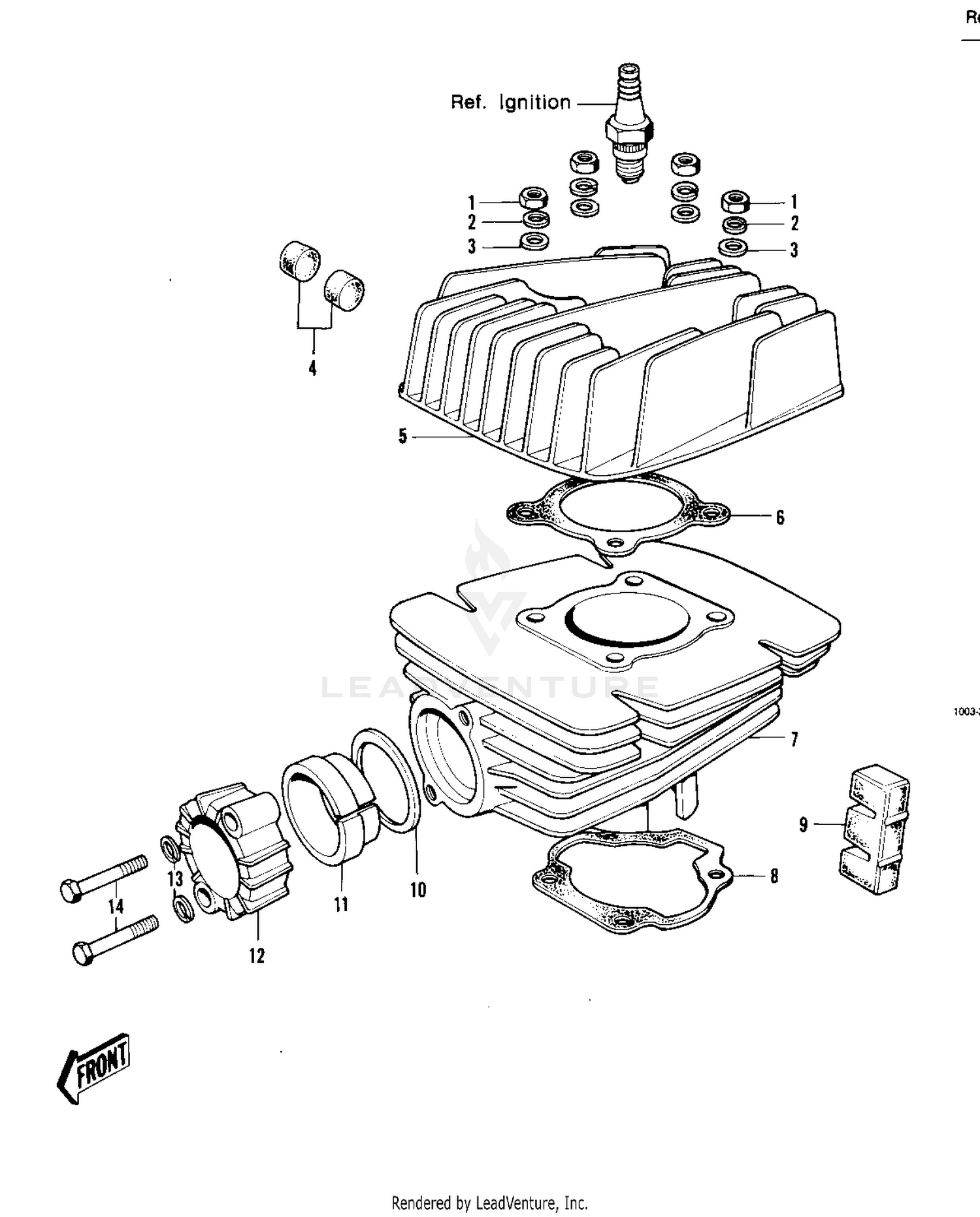 CYLINDER HEAD/CYLINDER ('74-'75 MC1M/MC1