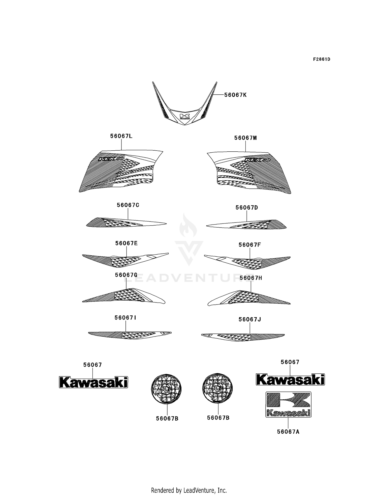DECALS (GREEN)(B9F)