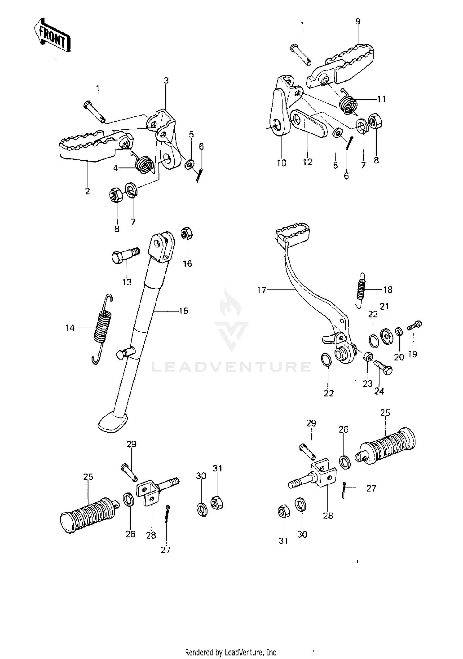 FOOTRESTS/STAND/BRAKE PEDAL
