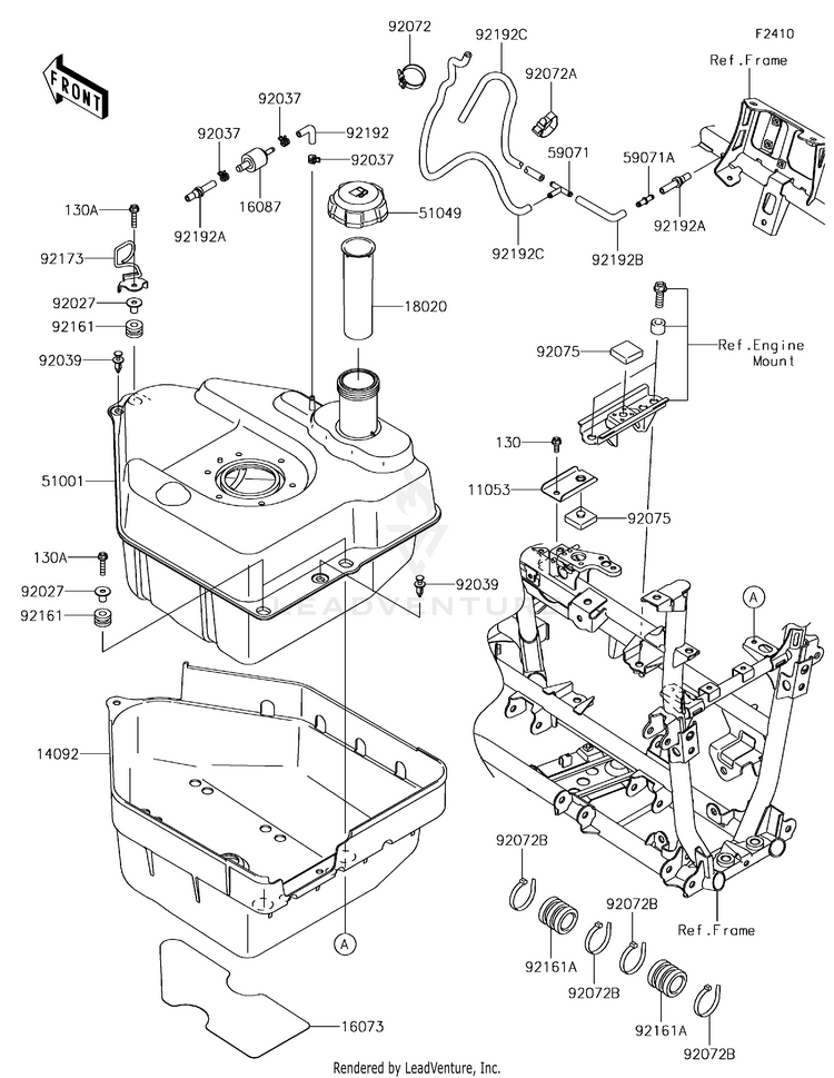 Fuel Tank KVF750LGF Brute Force 750 4x4i (2016) Schematic