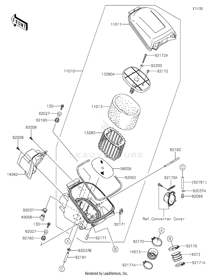 Air Cleaner KVF750JLF Brute Force 750 4x4i EPS (2020) Schematic