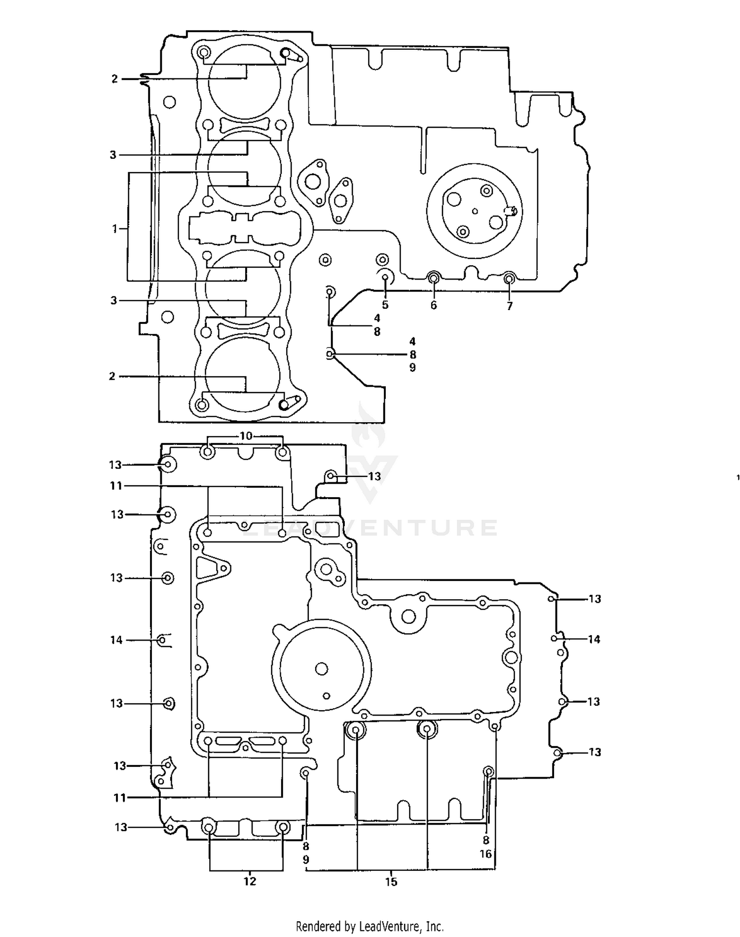 CRANKCASE BOLT & STUD PATTERN