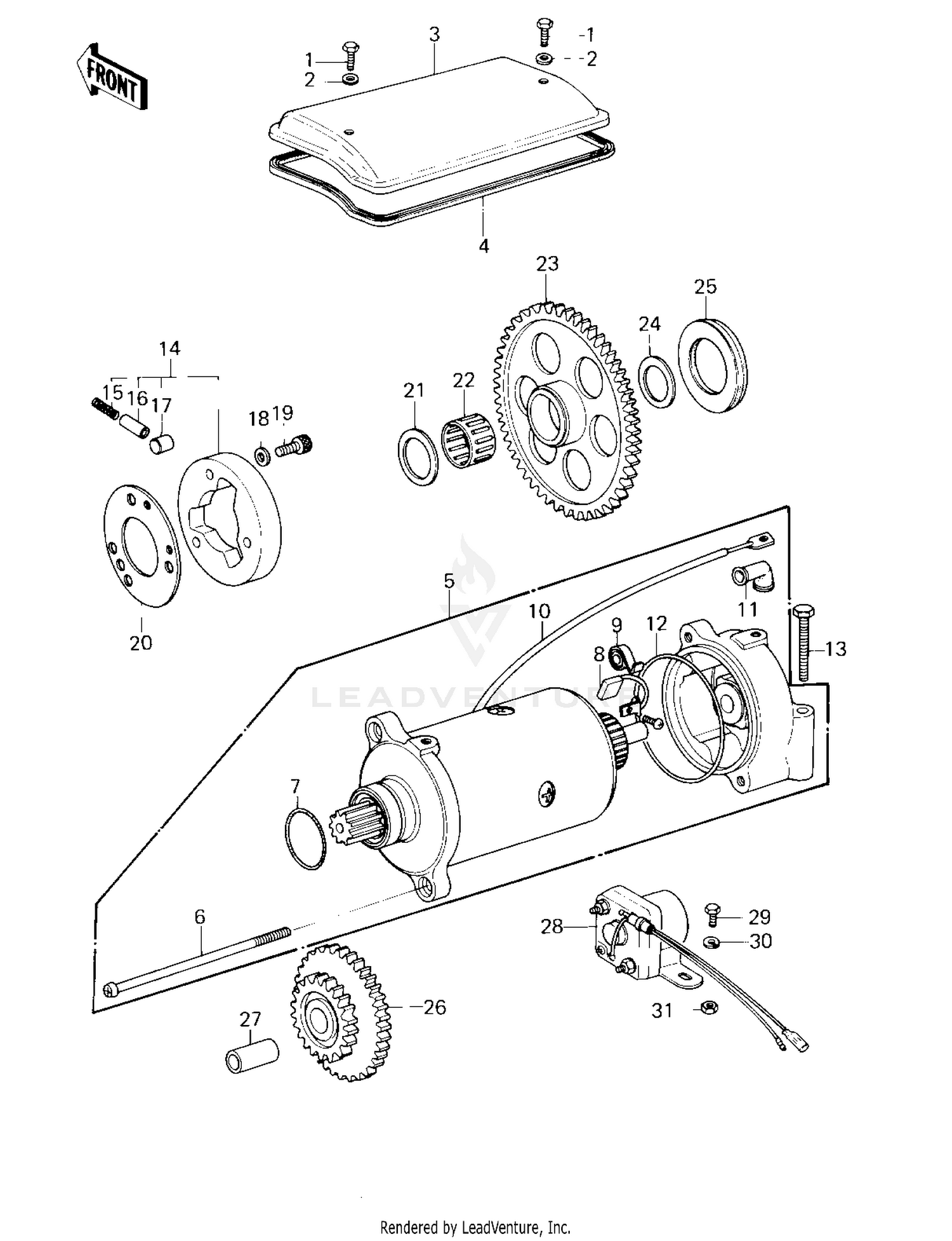 STARTER MOTOR/STARTER CLUTCH ('80 D3)