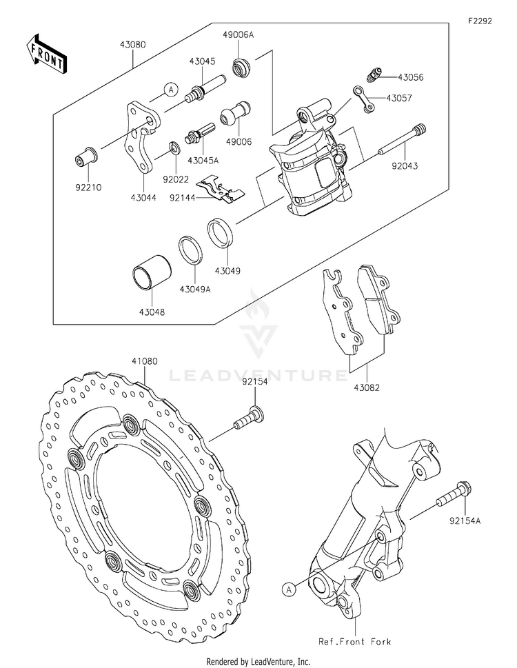 Front Brake EX400GPFBL Ninja 400 ABS (2023) Schematic