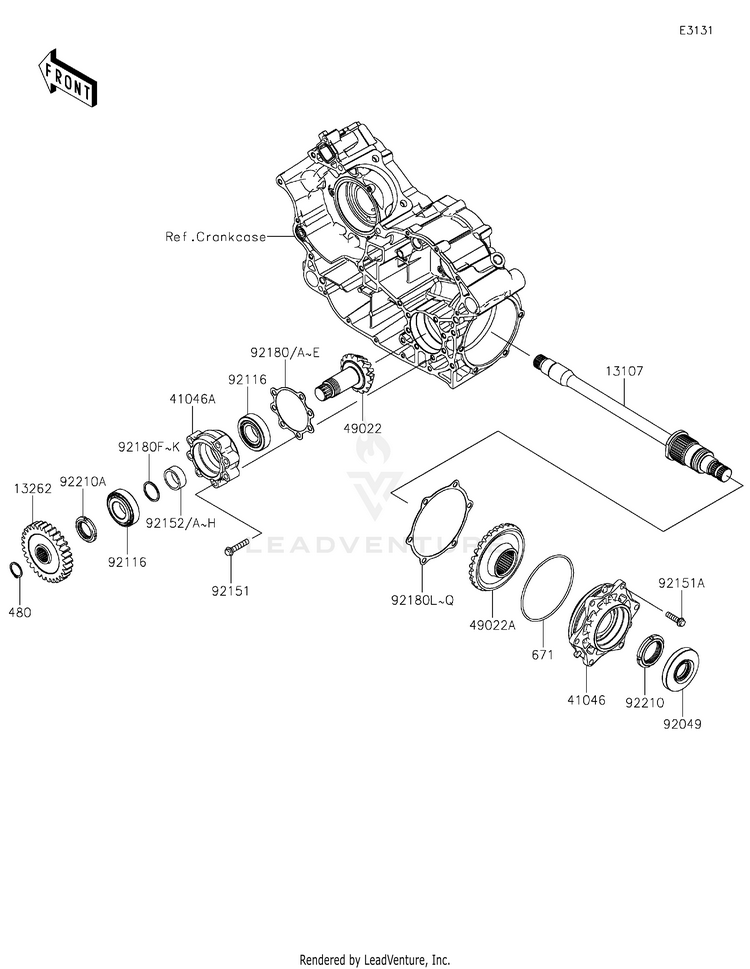 Front Bevel Gear Schematic