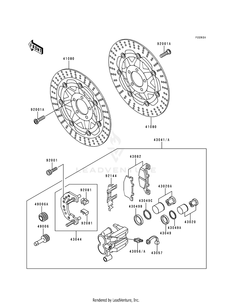 Front Caliper (Zr550-B4) Schematic