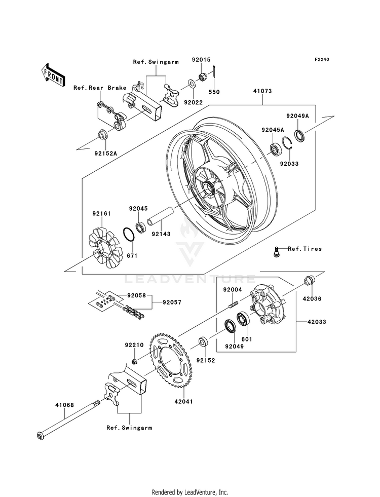 Rear Wheel/Chain (Bes) EX300BES Ninja 300 ABS (2014) Schematic