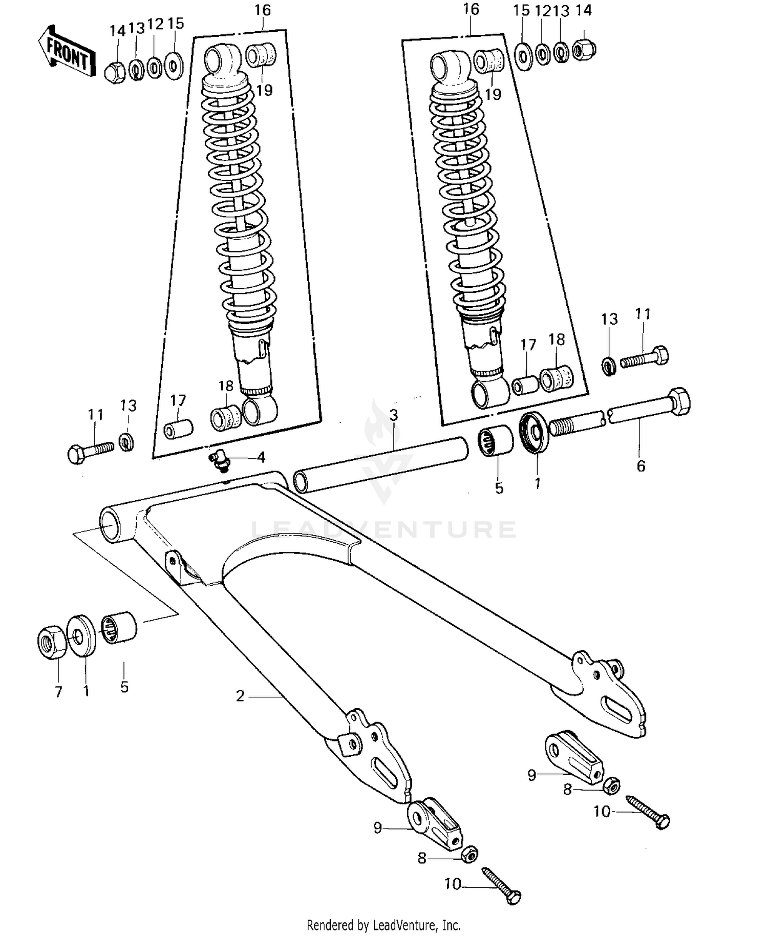 SWING ARM/SHOCK ABSORBERS ('80 D1)
