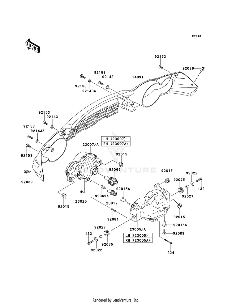 Headlight(S) KVF750D8F Brute Force 750 4x4i (2008) Schematic