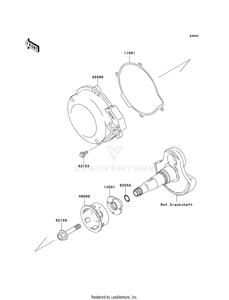Recoil Starter (-Vf360ae607660) KVF360A8F Prairie 360 4X4 (2008) Schematic