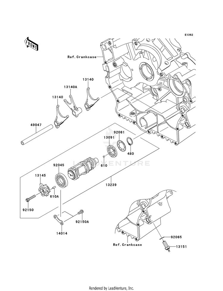Gear Change Drum/Shift Fork(S) Schematic