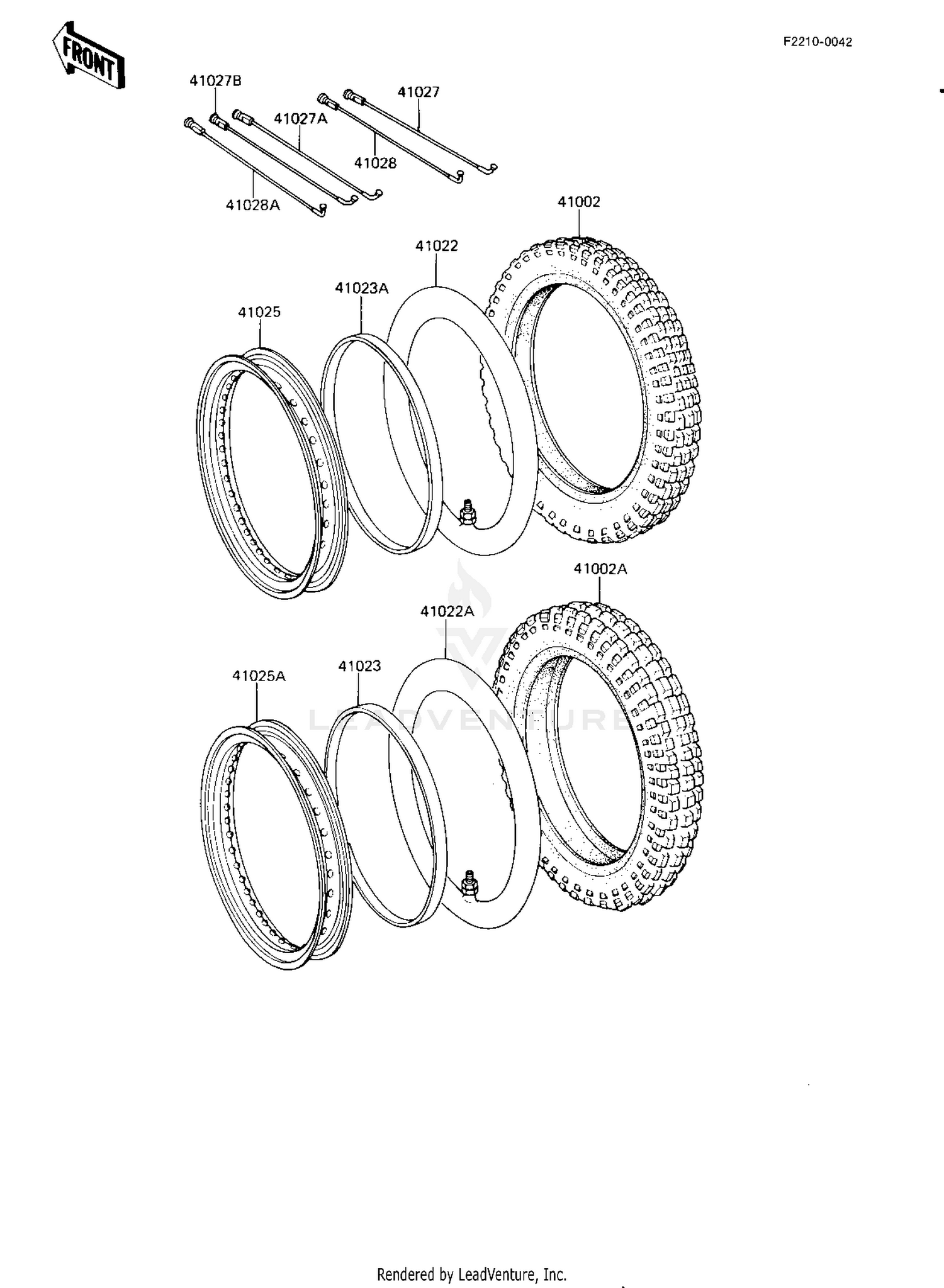 WHEELS/TIRES ('82-'83 KE175-D4/D5)