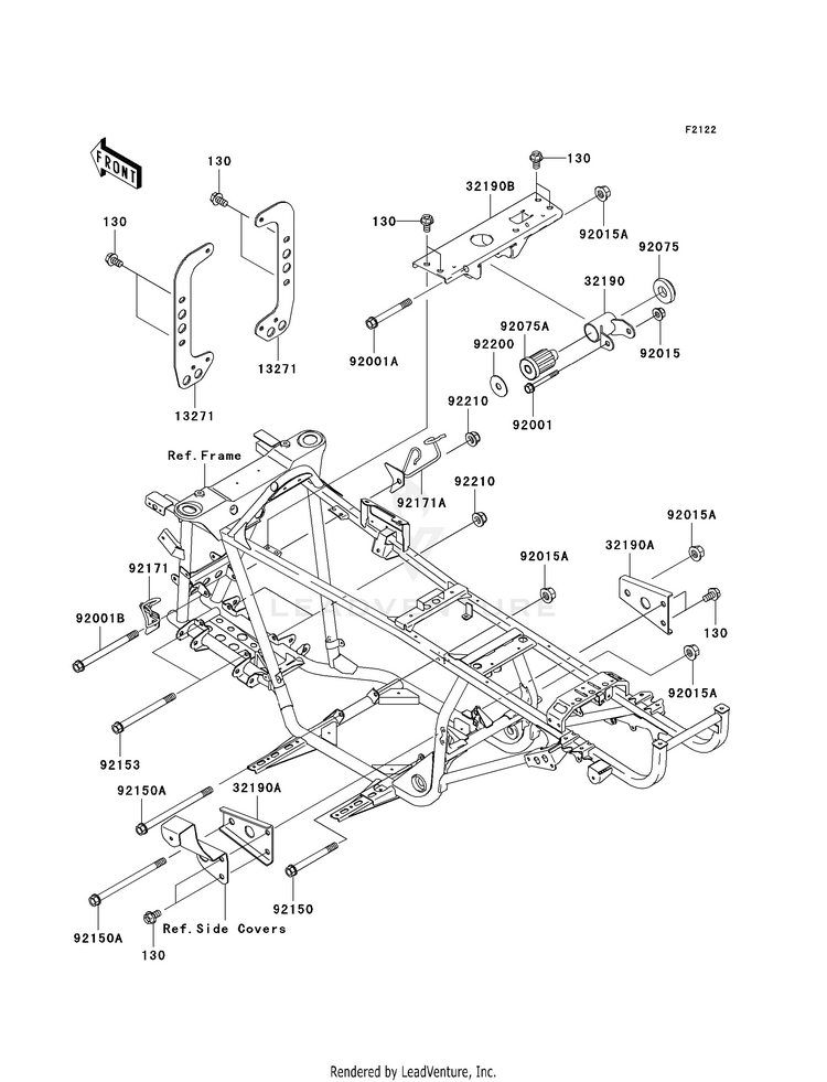 Engine Mount KVF360AAF Prairie 360 4X4 (2010) Schematic