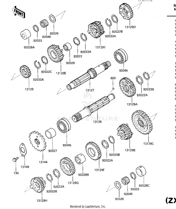 Transmission (Zx600ae046301-051055) Schematic