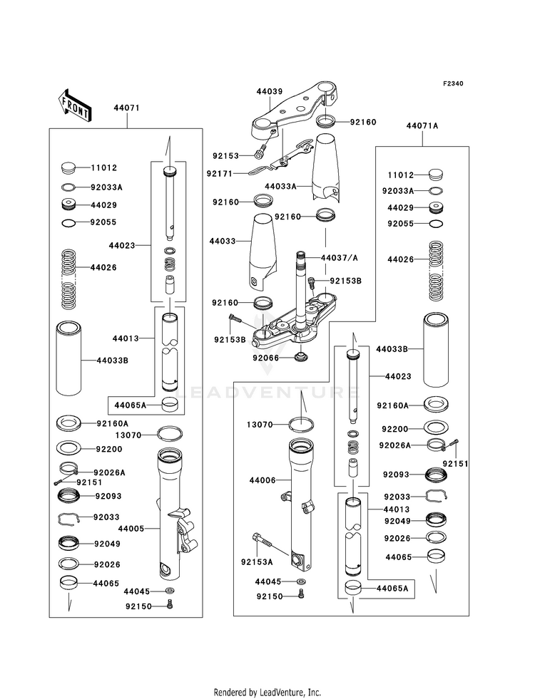 Front Fork (-Jkavn2b1 7a015508) Schematic