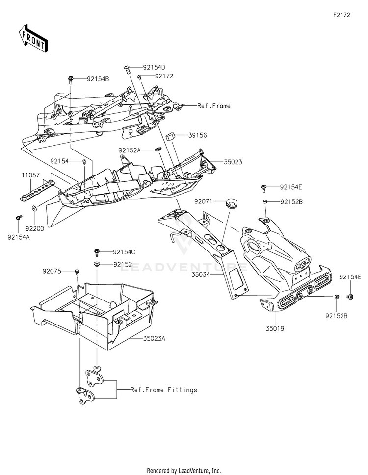 Rear Fender(S) EX400GPFBL Ninja 400 ABS (2023) Schematic