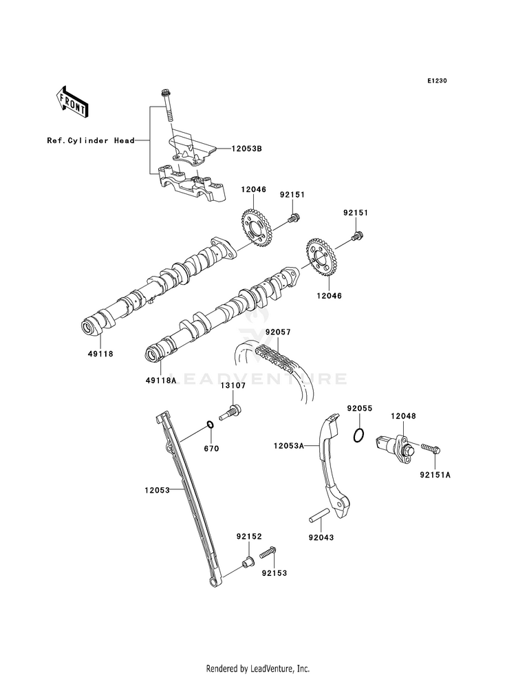 Camshaft(S)/Tensioner Schematic