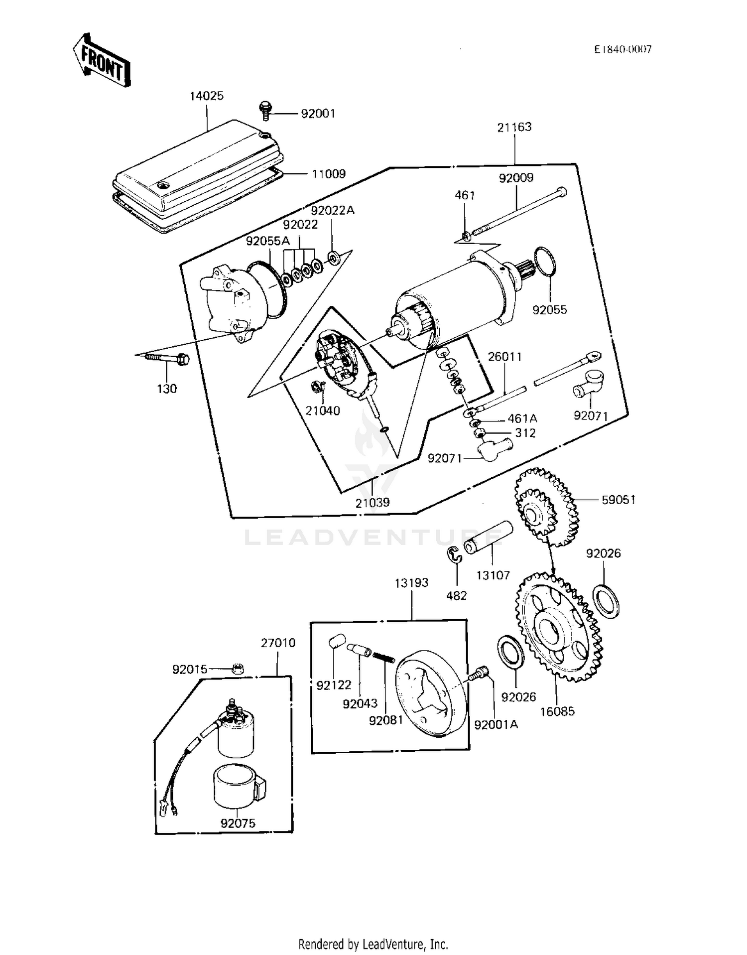 STARTER MOTOR/STARTER CLUTCH ('82-'83 A3
