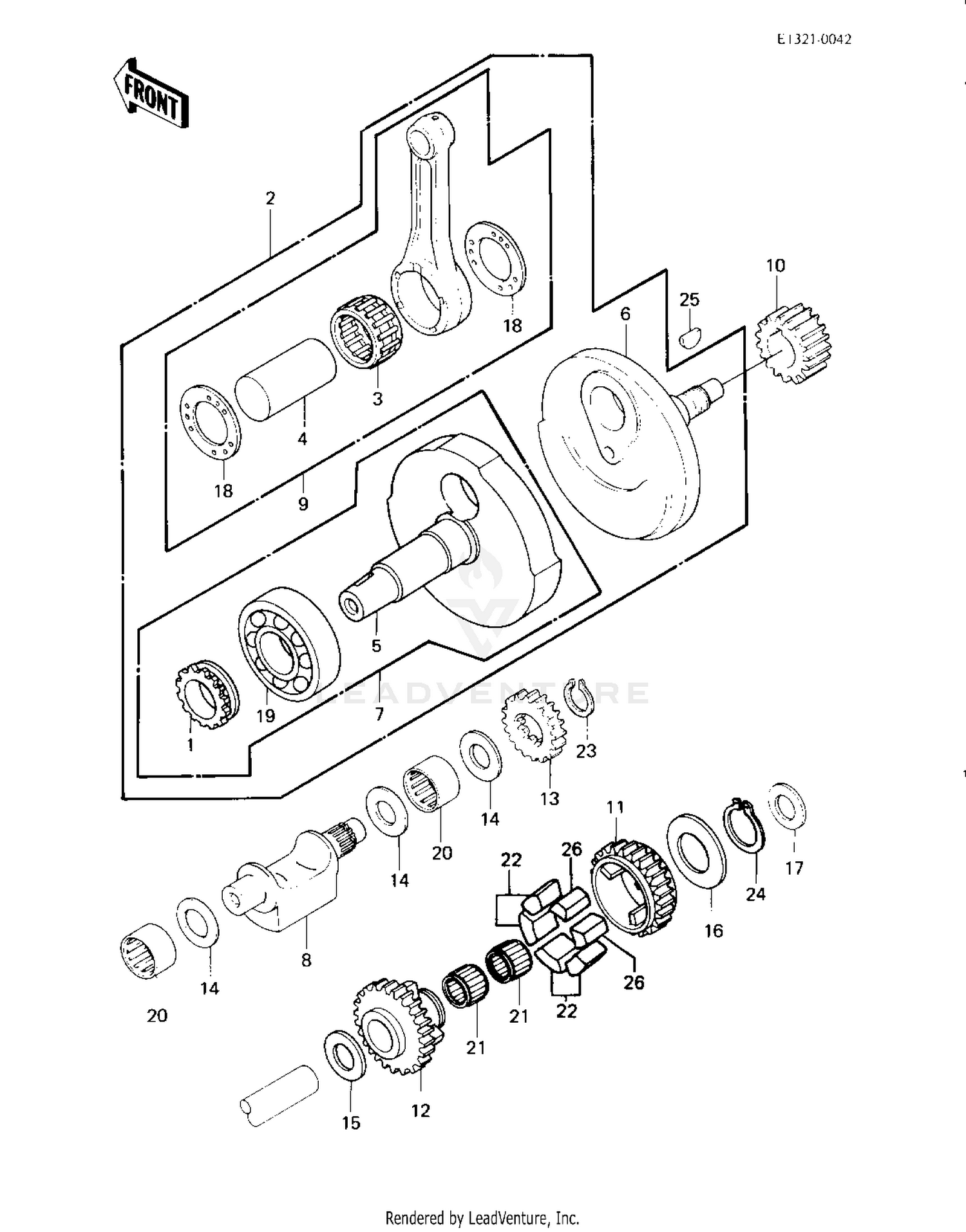 CRANKSHAFT/BALANCER ('83 KLT200-C1)