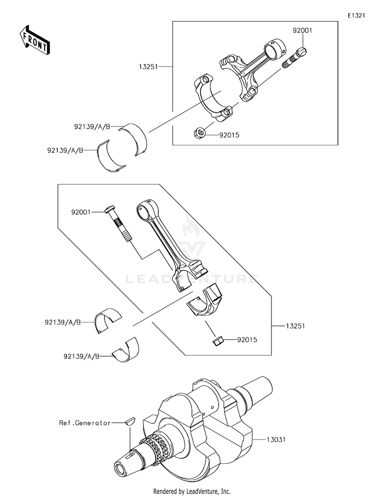 Crankshaft KVF750GGF Brute Force 750 4x4i EPS (2016) Schematic