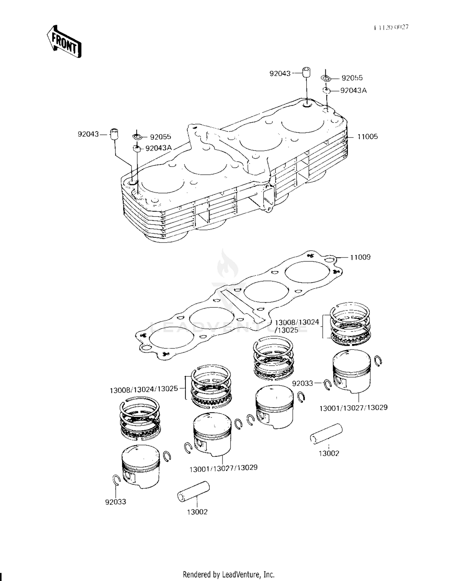CYLINDER/PISTONS (KZ750-H4)