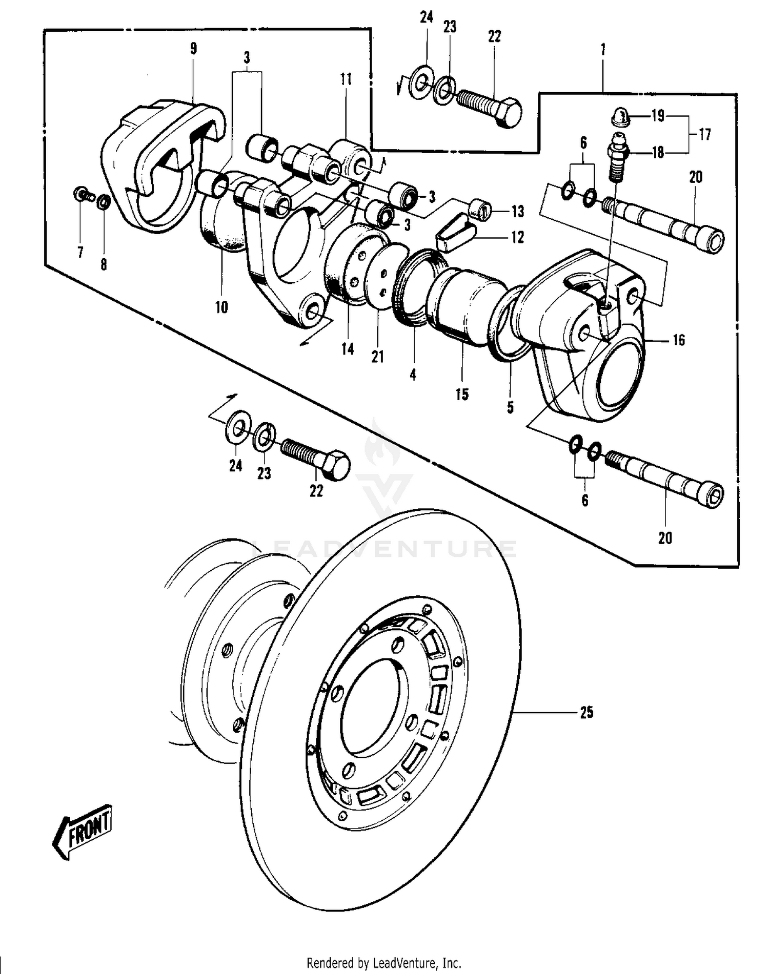 FRONT BRAKE ('74-'75 S3/S3-A)
