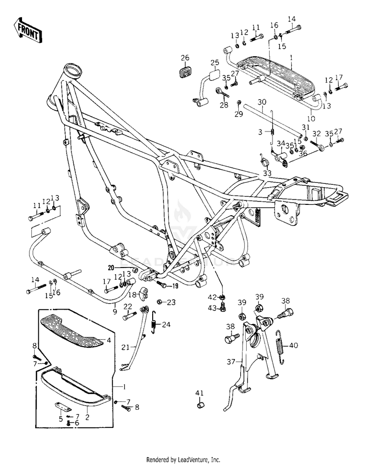 Footrests/Stands/Brake Pedal ('78 C1/C1a Schematic
